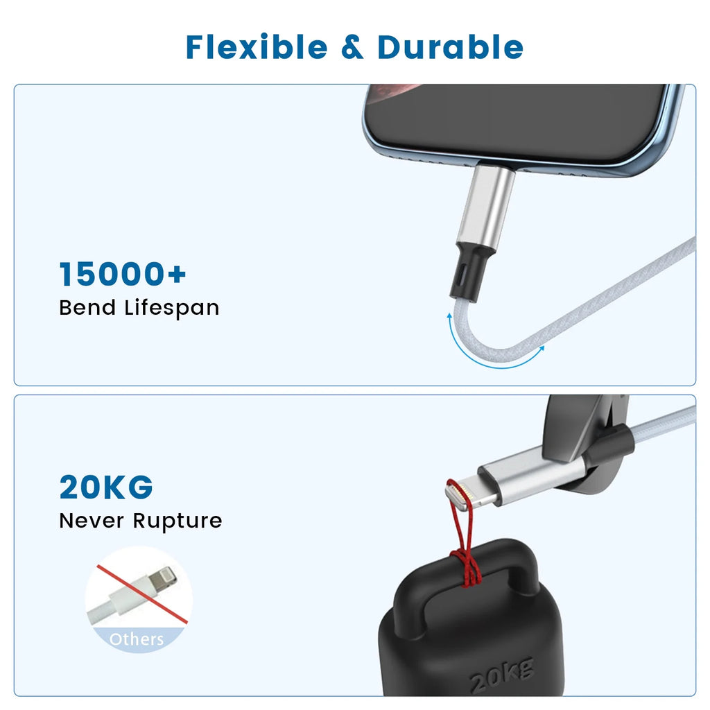 3 Pack [ Apple Mfi Certified] 3/6/6 FT USB C to Lightning Cable Nylon Braided Fast Charging Cord, Compatible with Iphone 14/13/12 Pro/Max/11/X/Xs/Xr, Airpods Pro,Silver