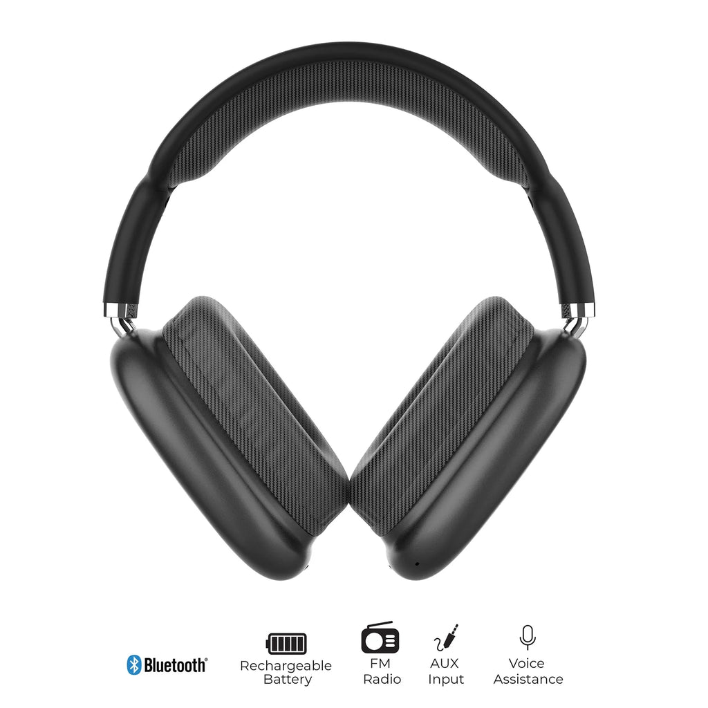 Supersonic IQ-170BT Wireless over Ear Headphones with Micro USB Charging Cable, Black